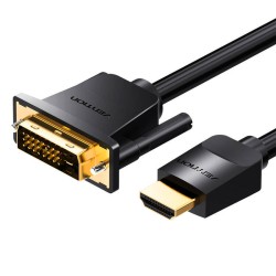 KABEL HDMI DO DVI (24+1) VENTION ABFBF 1M, 4K 60HZ/ 1080P 60HZ (CZARNY)