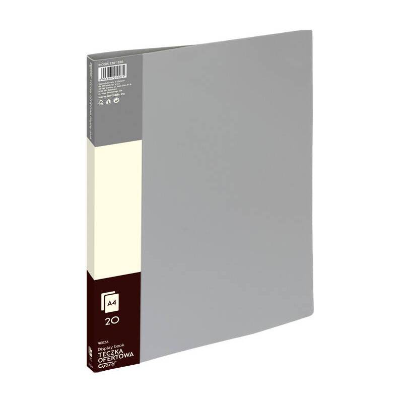 ALBUM OFERTOWY A4 GRAND 9002 120-1820 SZARY PVC 20 KIESZENI