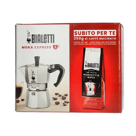 KAWIARKA BIALETTI ZESTAW MOKA EXPRESS 3TZ + KAWA PERFETTO MOKA CLASSICO 250G