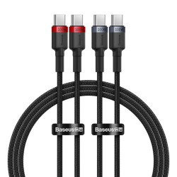 KABEL BASEUS CAFULE USB-C DO USB-C 100W,1M, 2SZT (CZERWONO-CZARNY, SZARO-CZARNY)