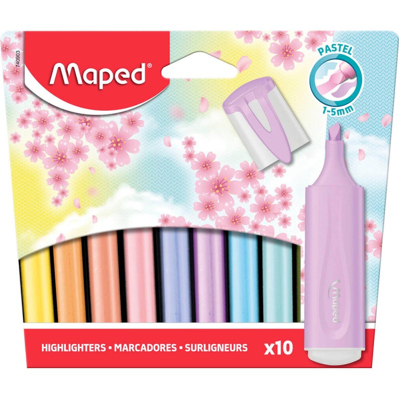 ZAKREŚLACZ MAPED CLASSIC NEW PASTEL 10 SZTUK KARTONOWE ETUI