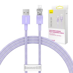 KABEL SZYBKO ŁADUJĄCY BASEUS USB-A DO LIGHTNING  EXPLORER SERIES 1M, 2.4A (FIOLETOWY)