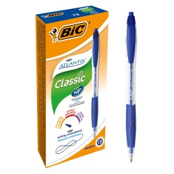 DŁUGOPIS AUTOMATYCZNY Z GUMOWYM UCHWYTEM BIC ATLANTIS CLASSIC 8871311 NIEBIESKI 1.0MM