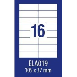 ETYKIETY SAMOPRZYLEPNE 105X37MM UNIWERSALNE ECONOMY ELA019 BIAŁE 100ARK*16SZT