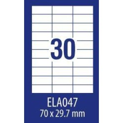 ETYKIETY SAMOPRZYLEPNE 70X29.7MM UNIWERSALNE ECONOMY ELA047 BIAŁE 100ARK*30SZT