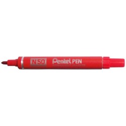 MARKER PERMANENTNY PENTEL N50-B CZERWONY OKRĄGŁA 4.3MM