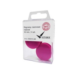 MAGNESY 32MM VICTORY OFFICE PRODUCTS 5032KM4-095 NEONOWE RÓŻOWE 4SZT