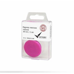 MAGNESY 38MM VICTORY OFFICE PRODUCTS 5038KM2-095 NEONOWE RÓŻOWE 2SZT