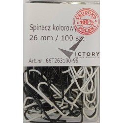 SPINACZE TRÓJKĄTNE 26MM VICTORY OFFICE PRODUCTS 66T263100-99 MIX KOLORÓW METALOWE W POJEMNIKU PLASTIKOWYM 100SZT