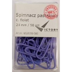 SPINACZE OKRĄGŁE 28MM VICTORY OFFICE PRODUCTS 6028350-083 PASTELOWE CIEMNOFIOLETOWE METALOWE POWLEKANE W POJEMNIKU PLASTIKOWYM