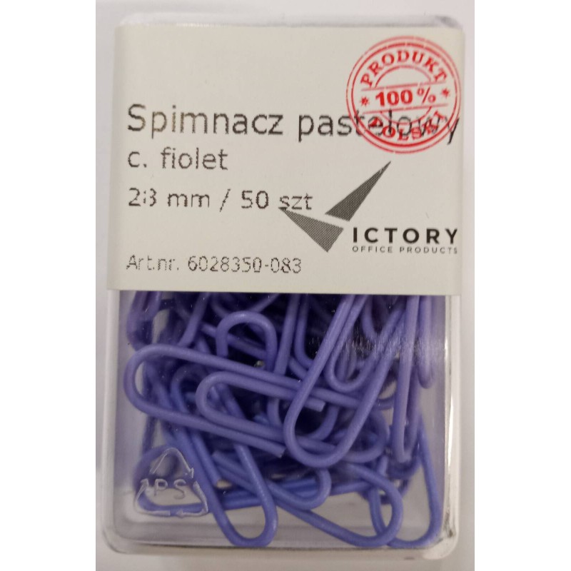 SPINACZE OKRĄGŁE 28MM VICTORY OFFICE PRODUCTS 6028350-083 PASTELOWE CIEMNOFIOLETOWE METALOWE POWLEKANE W POJEMNIKU PLASTIKOWYM