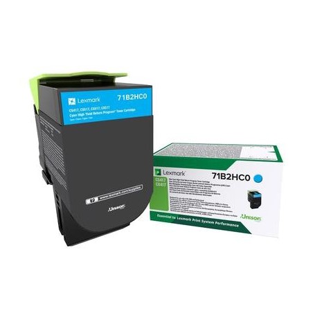 TONER ORYGINALNY LEXMARK 71B2HC0 CYAN 3500 STRON