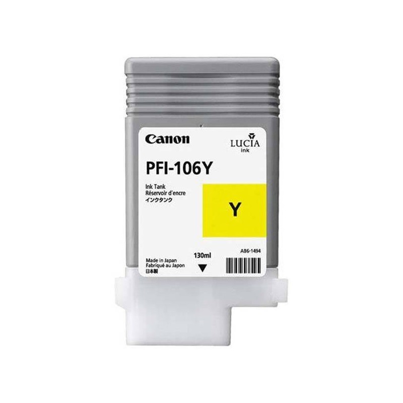 CANON ORYGINALNY INK / TUSZ PFI106Y, YELLOW, 130ML, 6624B001, CANON IPF-6300