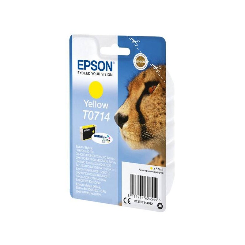 EPSON ORYGINALNY INK / TUSZ C13T07144022, YELLOW, BLISTR Z OCHRONĄ, 5,5ML, EPSON D78, DX4000, DX4050, DX5000, DX5050, DX6000, D