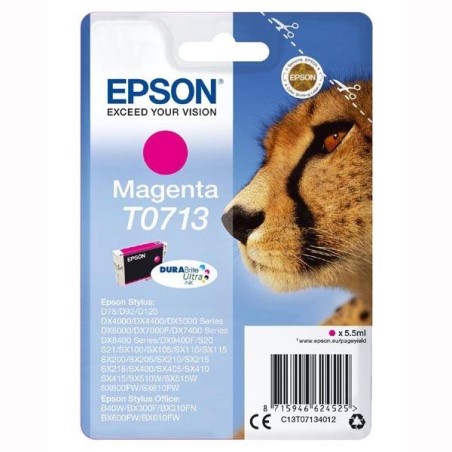 EPSON ORYGINALNY INK / TUSZ C13T07134022, MAGENTA, BLISTR Z OCHRONĄ, 5,5ML, EPSON D78, DX4000, DX4050, DX5000, DX5050, DX6000, 