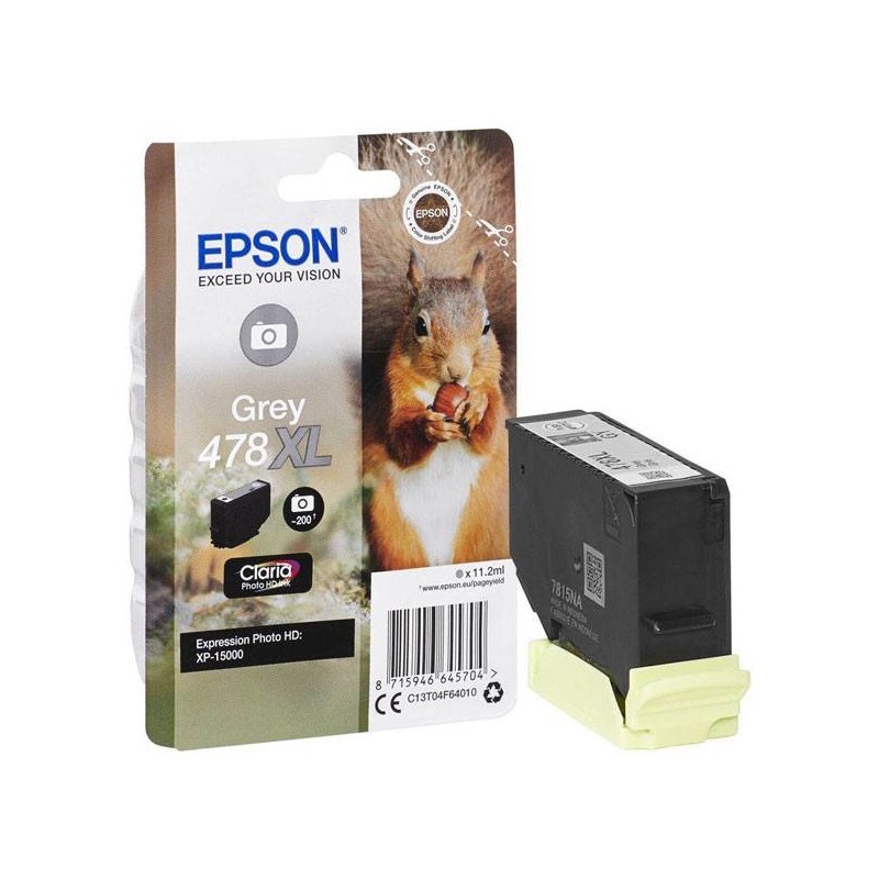 EPSON ORYGINALNY INK / TUSZ C13T04F64010, 478XL, GREY, 10.2ML, EPSON XP-15000