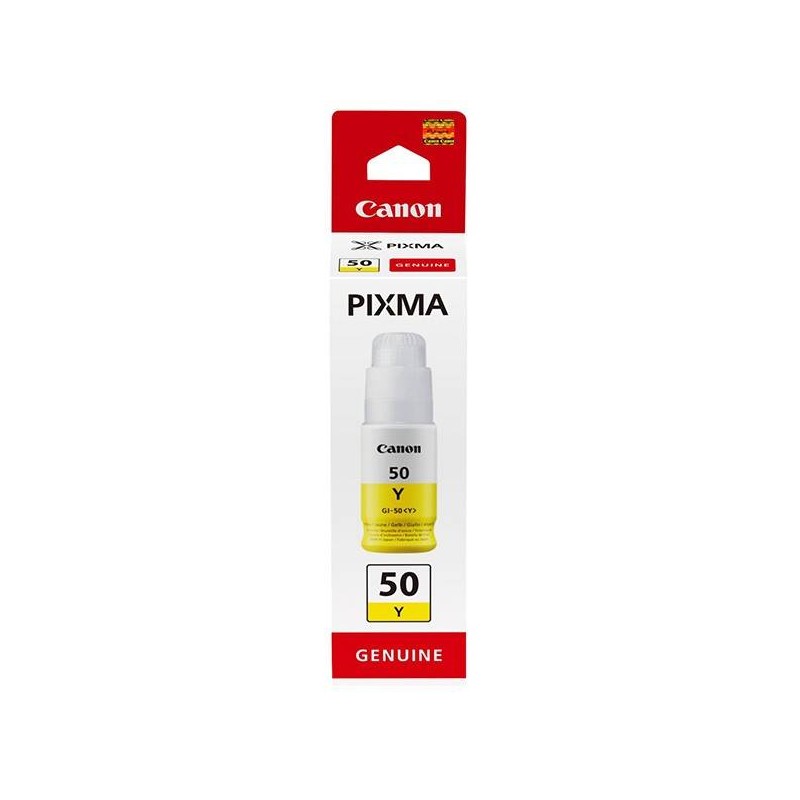 CANON ORYGINALNY INK / TUSZ GI-50 Y, YELLOW, 7700S, 9ML, 3405C001, CANON PIXMA G5050,G6050,GM2050