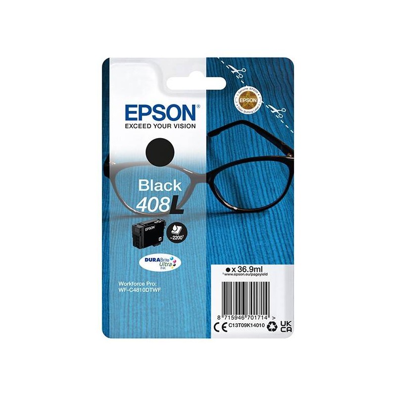 EPSON ORYGINALNY INK / TUSZ C13T09K14010, T09K140, 408L, BLACK, 36.9ML, EPSON WF-C4810DTWF