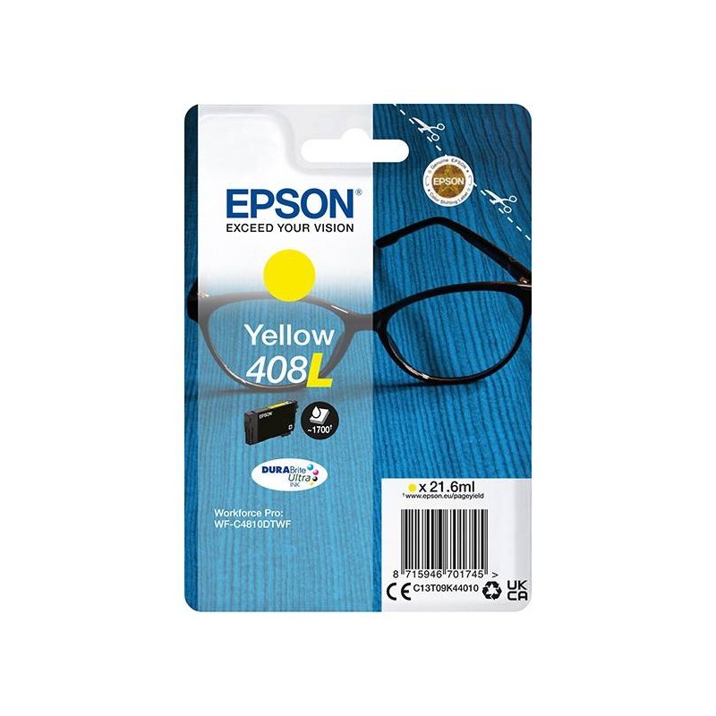 EPSON ORYGINALNY INK / TUSZ C13T09K44010, T09K440, 408L, YELLOW, 21.6ML, EPSON WF-C4810DTWF