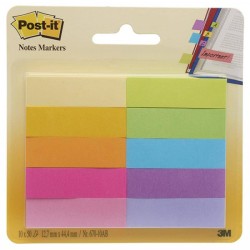 ZAKŁADKI INDEKSUJĄCE PAPIEROWE 12,7X44,4MM 3M POST-IT® 670-10AB MIX*10 10X50SZT