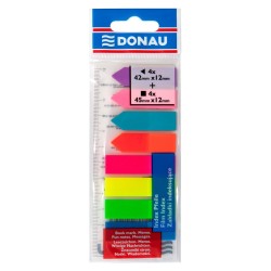 ZAKŁADKI INDEKSUJĄCE FOLIOWE 12X45MM DONAU MIX KOLORÓW (4+4)X25 SZT