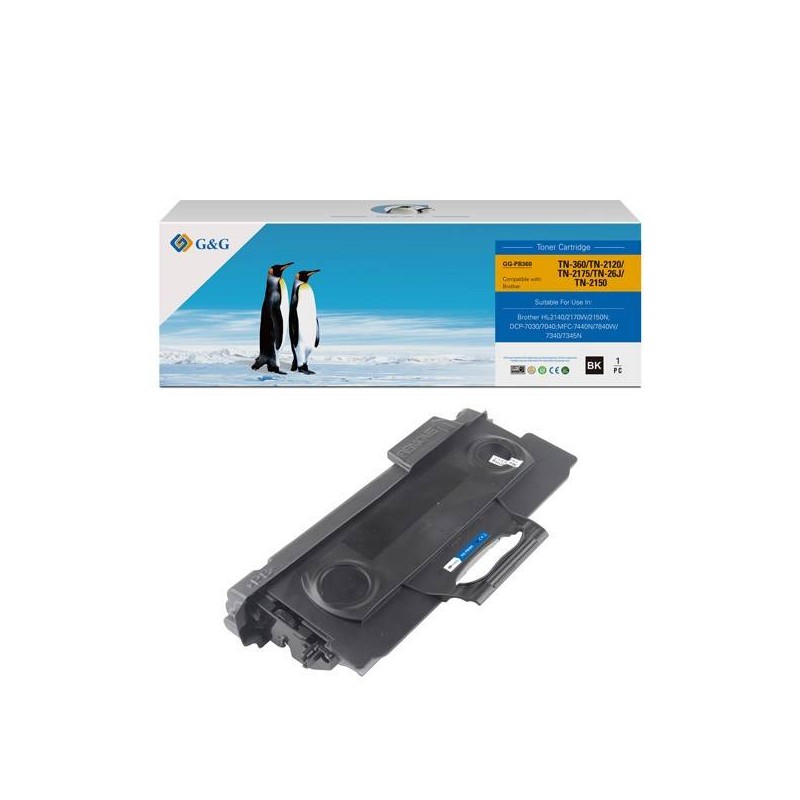 G&G KOMPATYBILNY TONER Z TN2120, BLACK, 2600S, NT-PB360, DLA BROTHER HL-2140, 2150N, 2170W, MFC-7840W, 7440N, N