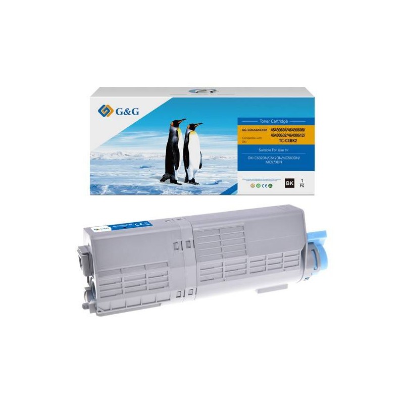 G&G KOMPATYBILNY TONER Z 46490608, BLACK, 7000S, NT-COC532XXBK, DLA OKI C532DN, C542DN, MC563DN, MC573DN, N