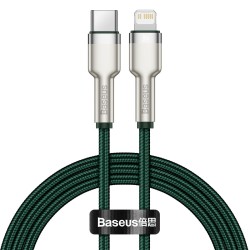 KABEL USB-C DO LIGHTNING BASEUS CAFULE, PD, 20W, 1M (ZIELONY)