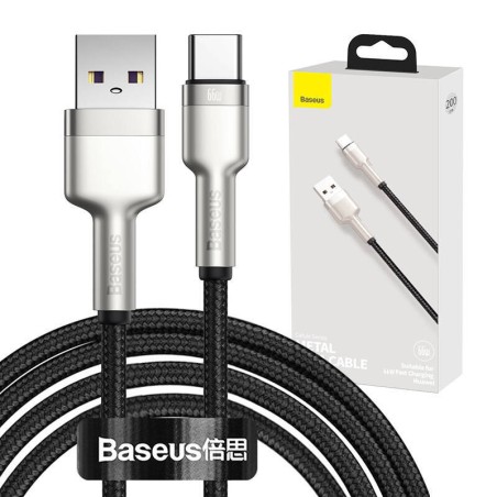 KABEL USB DO USB-C BASEUS CAFULE, 66W, 2M (CZARNY)