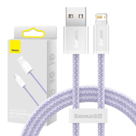 KABEL USB DO LIGHTNING BASEUS DYNAMIC 2, 2.4A, 1M (FIOLETOWY)