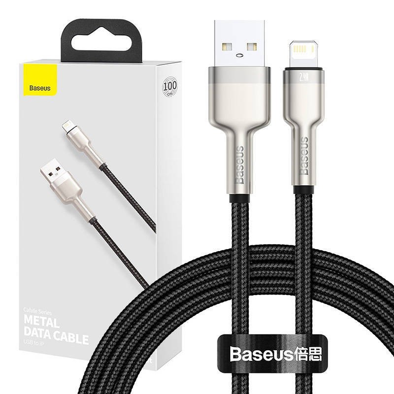 KABEL USB DO LIGHTNING BASEUS CAFULE, 2.4A, 1M (CZARNY)