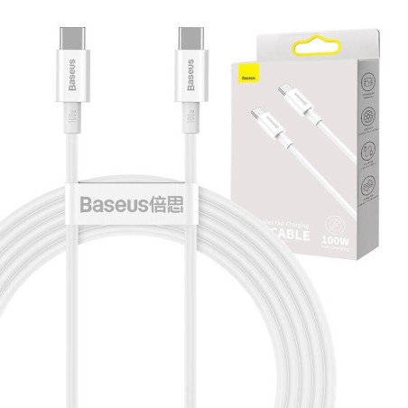 KABEL USB-C DO USB-C BASEUS SUPERIOR SERIES, 100W, 2M (BIAŁY)