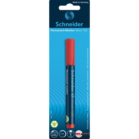 MARKER PERMANENTNY  SCHNEIDER MAXX 130 CZERWONY OKRĄGŁA 1-3MM BLISTER