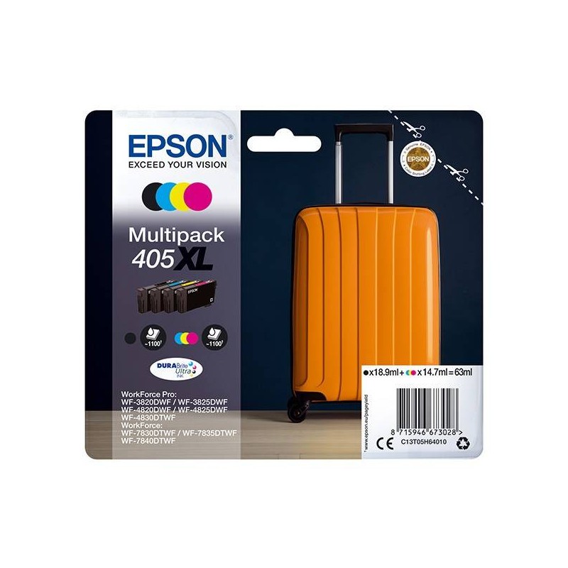 EPSON ORYGINALNY INK / TUSZ C13T05H64010, 405XL, CMYK, 1X18.9 + 3X14.7ML, EPSON WF-7835DTWF, WF-7830DTWF, WF-7840DTWF, WF-4830DT