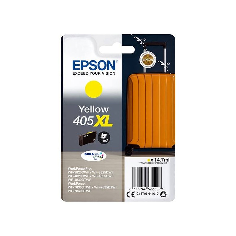 EPSON ORYGINALNY INK / TUSZ C13T05H44010, 405XL, YELLOW, 1X14.7ML, EPSON WF-7835DTWF, WF-7830DTWF, WF-7840DTWF, WF-4830DTWF