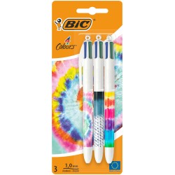 DŁUGOPIS BIC 4 COLOURS DECORS 503772 CZTEROKOLOROWY 1.0MM BLISTER 3SZT