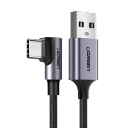 KABEL USB DO USB-C KĄTOWY UGREEN US284, 3A , 2M (CZARNY)