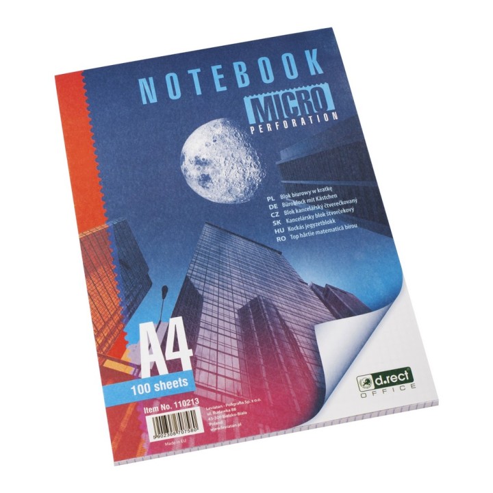 BLOK BIUROWY D.RECT MIKROPERFORACJA A4 100 ARK. KRATKA