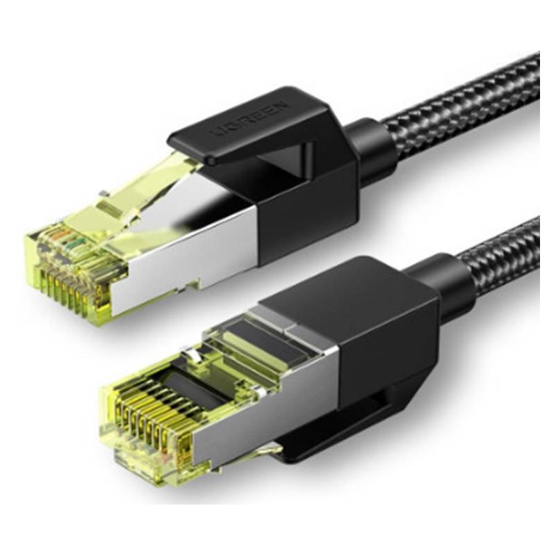 UGREEN NW150 KABEL SIECIOWY W OPLOCIE, ETHERNET RJ45, CAT.7, F/FTP, 2M (CZARNY)