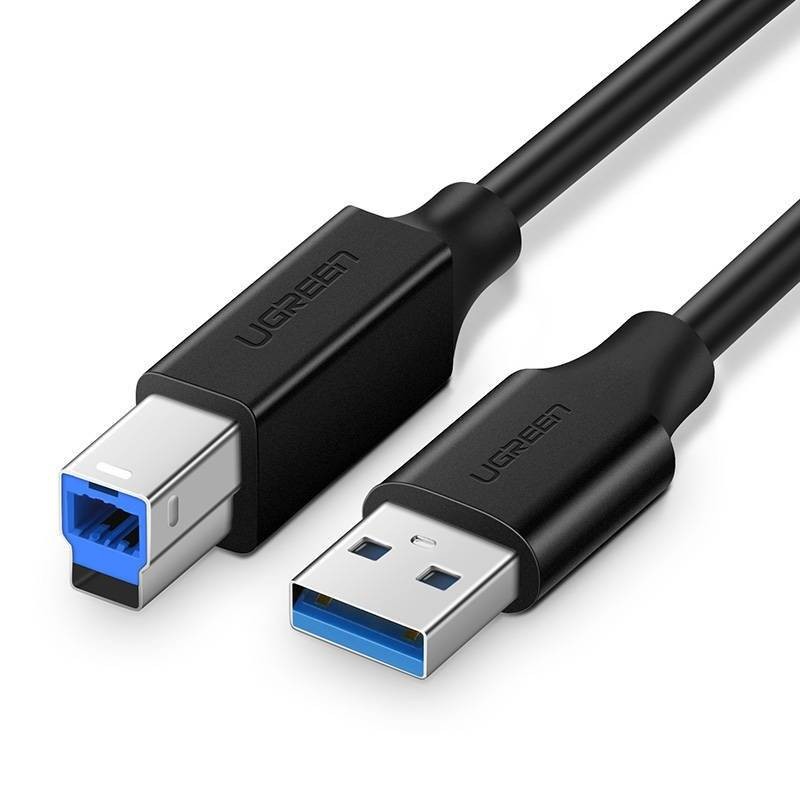 KABEL USB 3.0 A-B UGREEN US210 DO DRUKARKI, 1M (CZARNY)