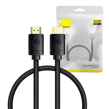 KABEL HDMI DO HDMI BASEUS HIGH DEFINITION 0.5M, 8K (CZARNY)