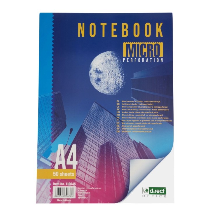 BLOK BIUROWY D.RECT MIKROPERFORACJA A4 50 ARK. KRATKA