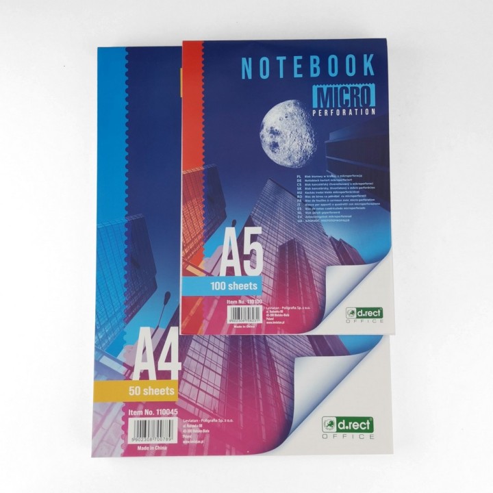BLOK BIUROWY D.RECT MIKROPERFORACJA A5 100 ARK. KRATKA