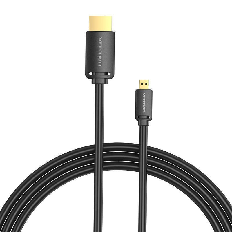 KABEL HDMI-D MĘSKI DO HDMI-A MĘSKI VENTION AGIBG 1,5M, 4K 60HZ (CZARNY)