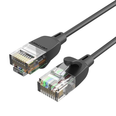 KABEL SIECIOWY UTP CAT6A VENTION IBIBI RJ45 ETHERNET 10GBPS 3M CZARNY WĄSKI TYP