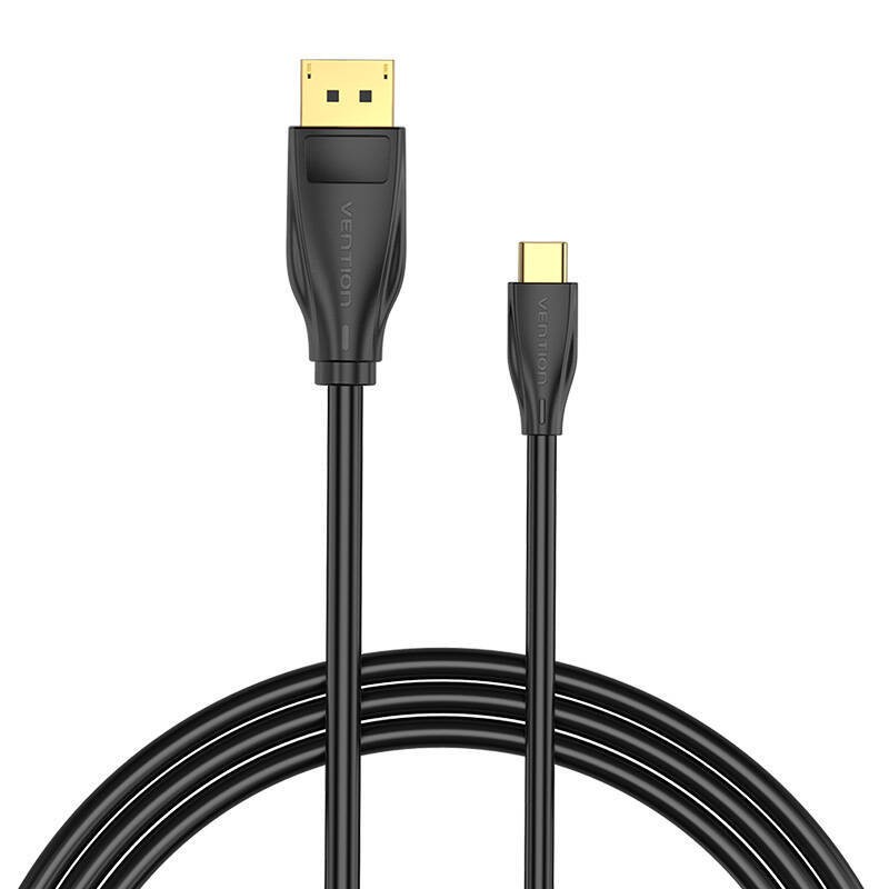 KABEL USB-C DO DISPLAYPORT 1.4 VENTION CGYBH, 2M, 8K 60HZ/4K 120HZ (CZARNY)