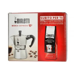 KAWIARKA BIALETTI ZESTAW MOKA EXPRESS 3TZ + KAWA PERFETTO MOKA CLASSICO 250G