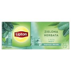 HERBATA ZIELONA Z NUTĄ MIĘTY LIPTON 20 TOREBEK