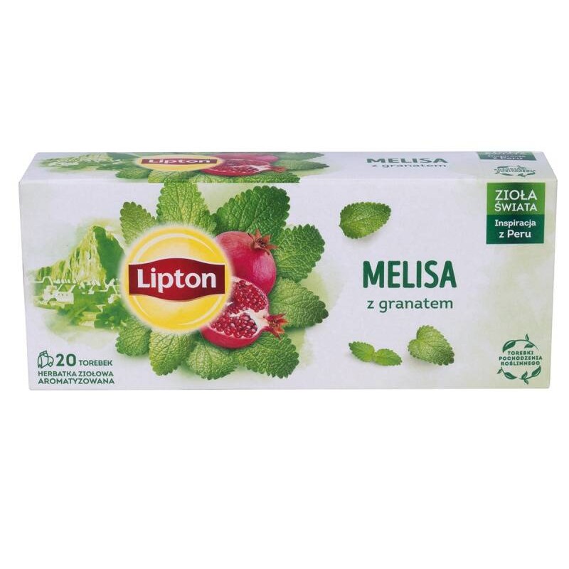 HERBATA ZIOŁOWA Z MELISĄ Z GRANATEM LIPTON 20 TOREBEK