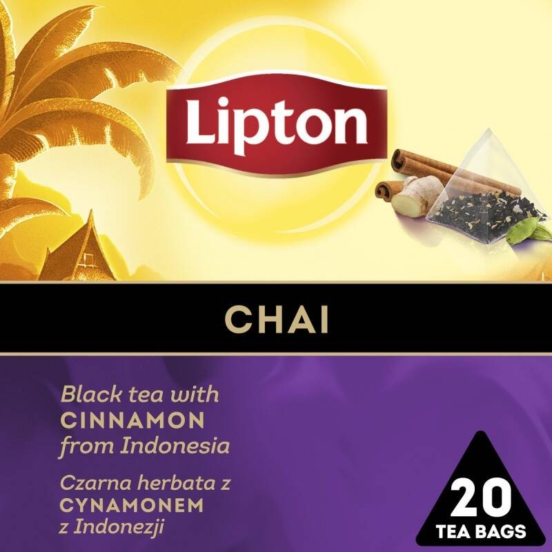 HERBATA CZARNA CHAI PIRAMIDKI LIPTON 20 TOREBEK